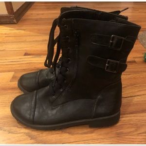 Black combat boots